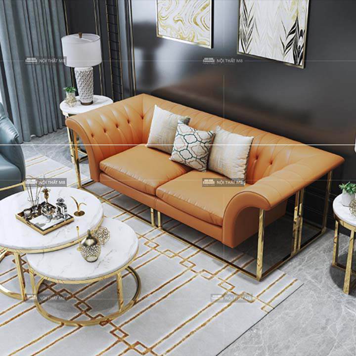 Ghế sofa da đệm mousse Dulcie sang trọng hiện đại M8-3525 thumbnail 4