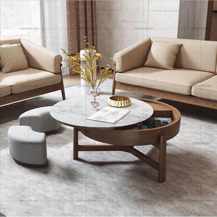 Bàn sofa đẹp mặt đá khung gỗ tự nhiên năm 2024 là một sản phẩm xu hướng mới. Sản phẩm kết hợp chất liệu gỗ tự nhiên với đá Marble đẹp mắt giúp cho không gian sống trở nên sang trọng, tinh tế hơn. Sản phẩm vừa đẹp vừa tiện dụng phù hợp với nhiều không gian sống.
