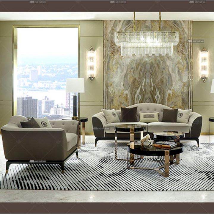 Ghế sofa da phong cách tân cổ điển đẹp mê ly M8-3570