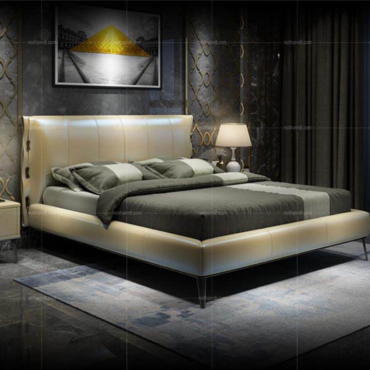 Giường bọc da M8-6068 Châu Âu hiện đại: Đắm mình trong không gian ngủ sang trọng và hiện đại với giường bọc da M8-6068 của Bellavita Luxury. Với thiết kế tinh tế và chất liệu bọc da cao cấp, sản phẩm sẽ mang đến cho bạn giấc ngủ thật êm ái và thoải mái.