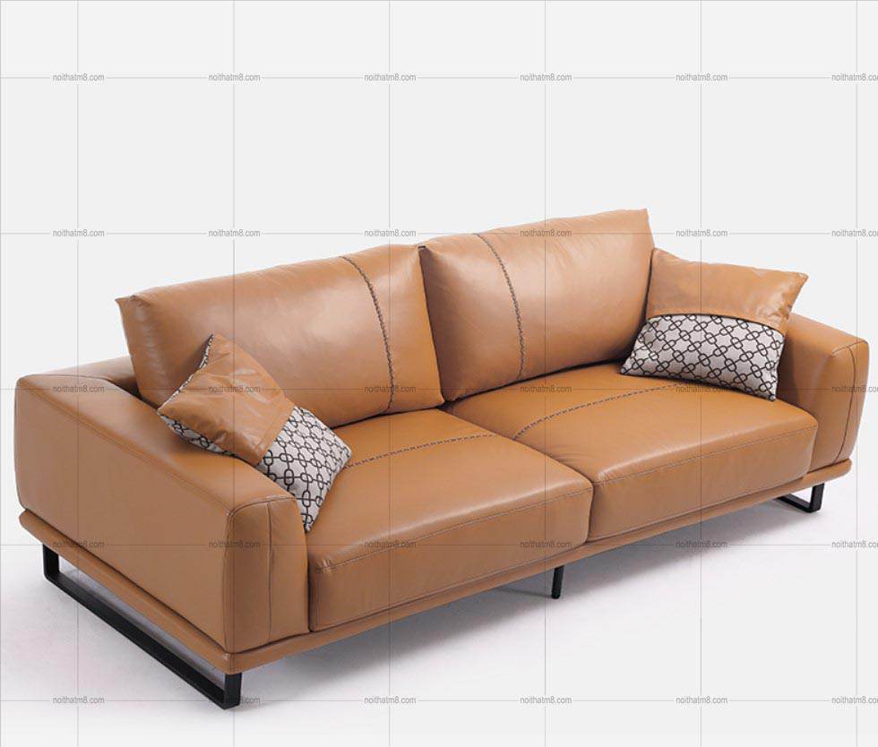 Mẫu sofa da đẹp  kết hợp chân sắt sơn tĩnh điện M8-3558 thumbnail 3