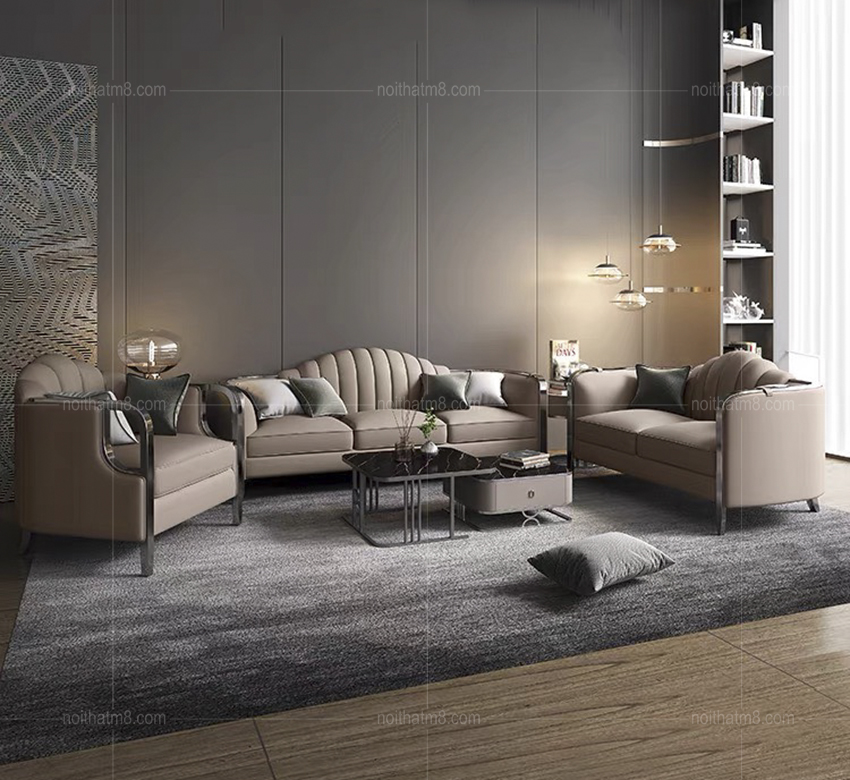 Mẫu sofa da phòng khách mạ titan cao cấp M8-3588 thumbnail 3